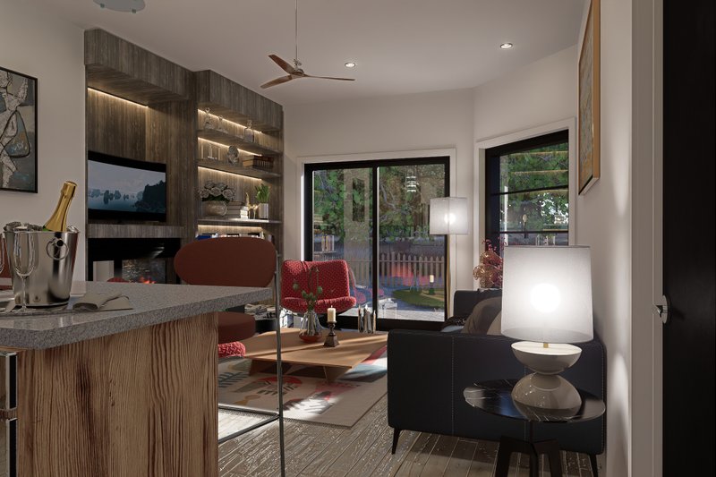 Architectural House Design - Interior - Family Room for Cottage House Plan #1101-5 - 3 bed, 2.5 bath
