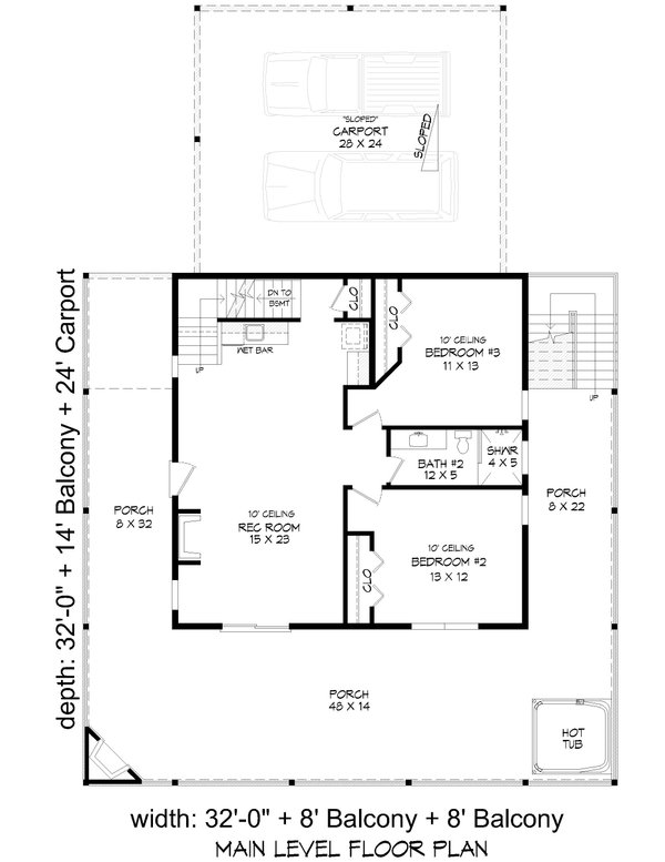 Dream House Plan - Floor Plan - Main Floor for Contemporary House Plan #932-1435 - 3 bed, 2.5 bath