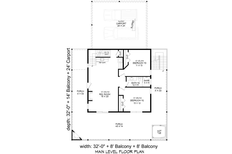 Dream House Plan - Floor Plan - Main Floor for Contemporary House Plan #932-1435 - 3 bed, 2.5 bath