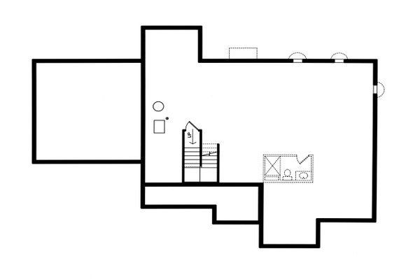 Architectural House Design - Ranch Floor Plan - Lower Floor Plan #46-895