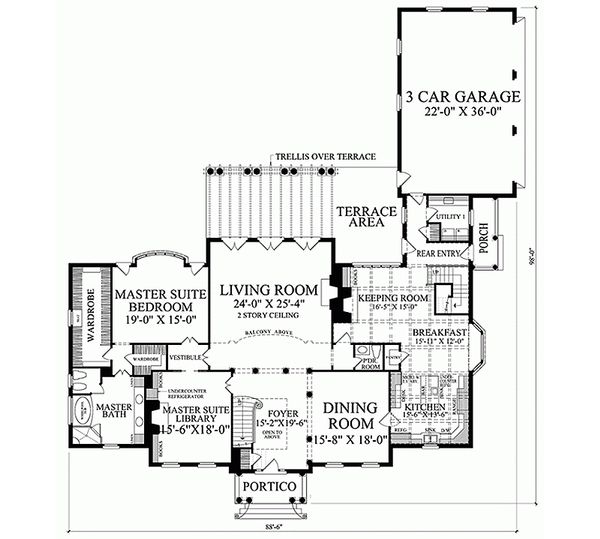 Home Plan - Colonial Floor Plan - Main Floor Plan #137-230