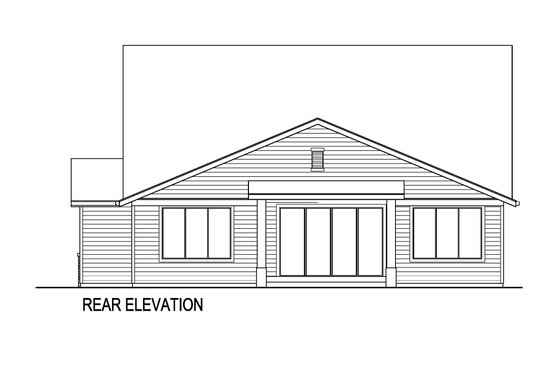 Exterior - Rear Elevation for Farmhouse House Plan #569-46 - 4 bed, 3 bath