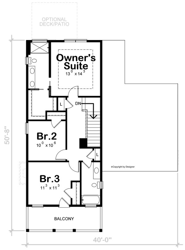 Country Floor Plan - Upper Floor Plan #20-2515