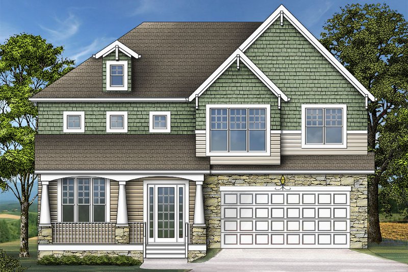 Architectural House Design - Exterior - Front Elevation 3 for Craftsman House Plan #119-370 - 4 bed, 4 bath