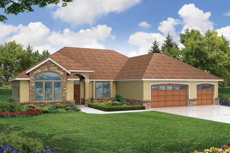 Architectural House Design - Traditional Exterior - Front Elevation Plan #124-450