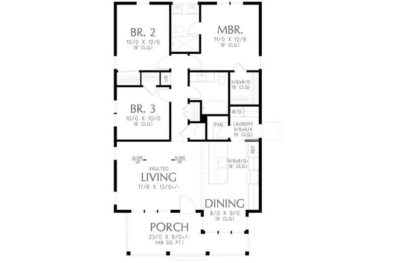 Home Plan - Floor Plan - Main Floor for Farmhouse House Plan #48-1234 - 3 bed, 2 bath