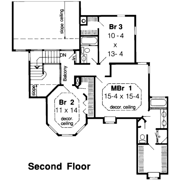 European Floor Plan - Upper Floor Plan #312-124