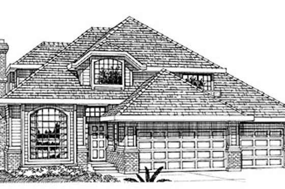 Exterior - Front Elevation for Traditional House Plan #47-277 - 3 bed, 3 bath