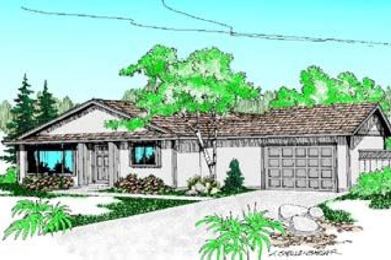 Ranch Style House Plan - 3 Beds 1 Baths 1052 Sq/Ft Plan #60-430