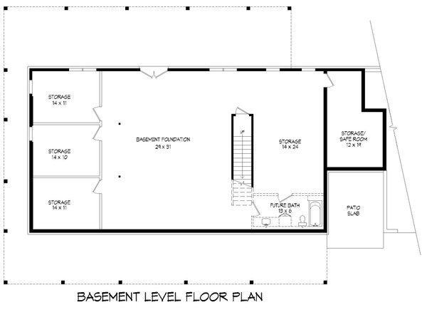 Ranch Floor Plan - Lower Floor Plan #932-727