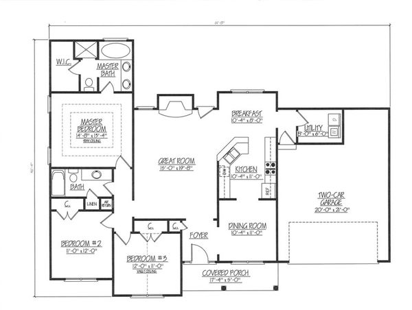 Ranch Floor Plan - Main Floor Plan #412-136