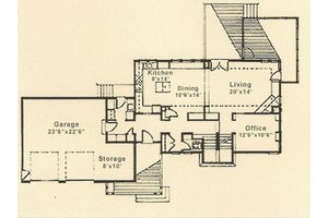 Floor Plan - Main Floor for Prairie House Plan #454-4 - 3 bed, 2.5 bath