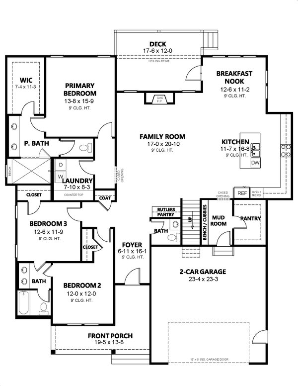 Country Floor Plan - Main Floor Plan #1080-17