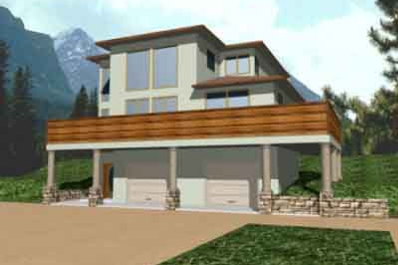 Dream House Plan - Contemporary Exterior - Front Elevation Plan #117-198