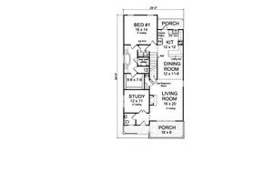 Floor Plan - Main Floor for Farmhouse House Plan #513-2215 - 4 bed, 3.5 bath