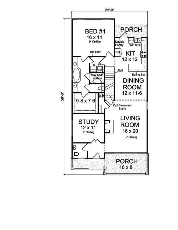 Farmhouse Floor Plan - Main Floor Plan #513-2215