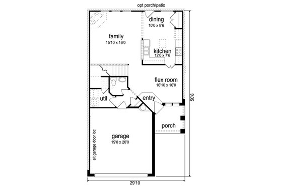 Floor Plan - Main Floor for Traditional House Plan #84-554 - 3 bed, 2.5 bath