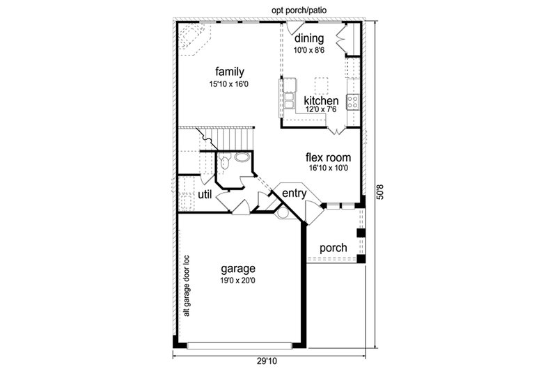 Home Plan - Floor Plan - Main Floor for Traditional House Plan #84-554 - 3 bed, 2.5 bath