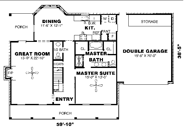 Home Plan - Country Floor Plan - Main Floor Plan #34-152