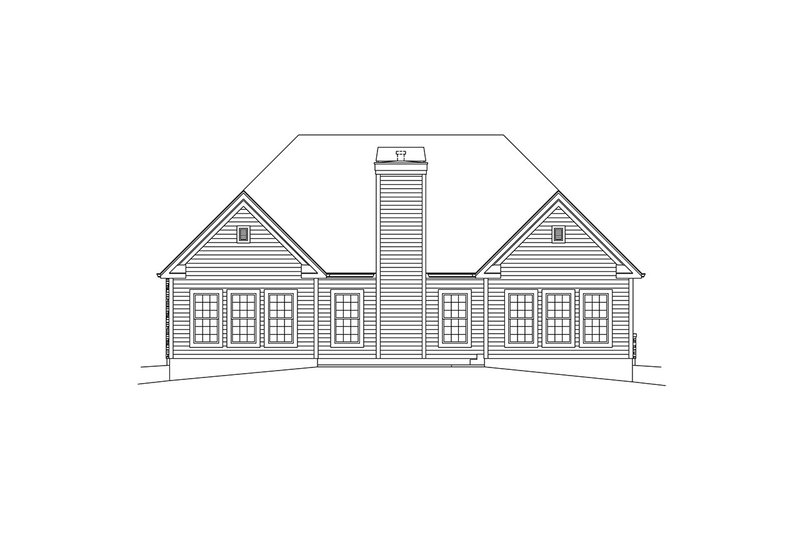 House Blueprint - Exterior - Rear Elevation for Ranch House Plan #57-663 - 3 bed, 2 bath