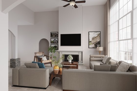 Interior - Family Room for Craftsman House Plan #54-304 - 3 bed, 2 bath