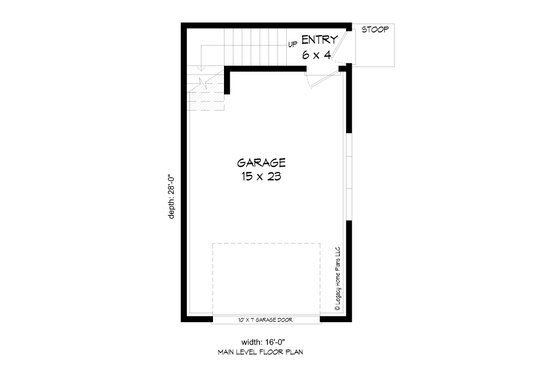 Floor Plan - Main Floor for Traditional House Plan #932-600, 1 bath