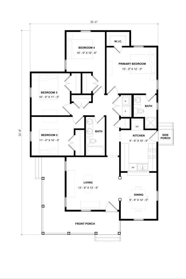 Dream House Plan - Floor Plan - Main Floor for Craftsman House Plan #936-26 - 4 bed, 2 bath