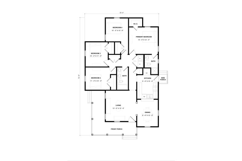 Dream House Plan - Floor Plan - Main Floor for Craftsman House Plan #936-26 - 4 bed, 2 bath