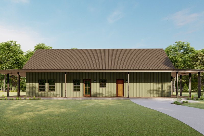 Architectural House Design - Exterior - Rear Elevation for Barndominium House Plan #1092-20 - 3 bed, 2 bath