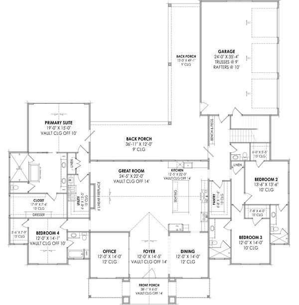 Modern Floor Plan - Main Floor Plan #1096-35