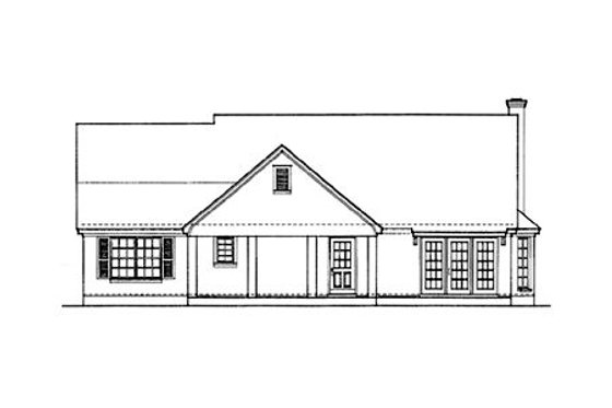 Exterior - Rear Elevation for Country House Plan #406-157 - 3 bed, 2 bath