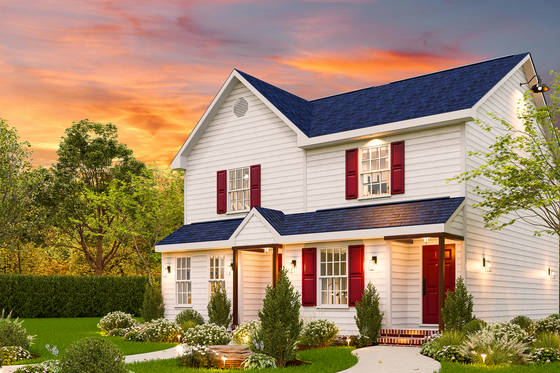 Exterior - Front Elevation 3 for Craftsman House Plan #54-628 - 4 bed, 2 bath