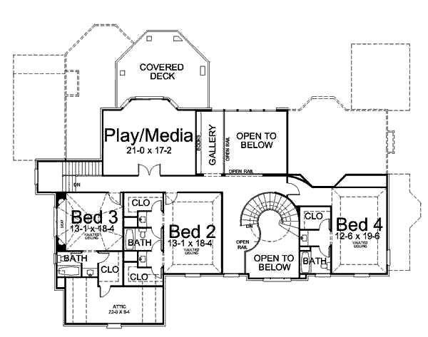 Home Plan - European Floor Plan - Upper Floor Plan #119-342