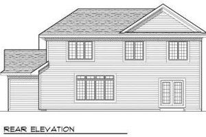 Exterior - Rear Elevation for Traditional House Plan #70-671 - 4 bed, 2.5 bath