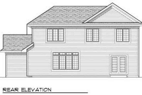 Exterior - Rear Elevation for Traditional House Plan #70-671 - 4 bed, 2.5 bath