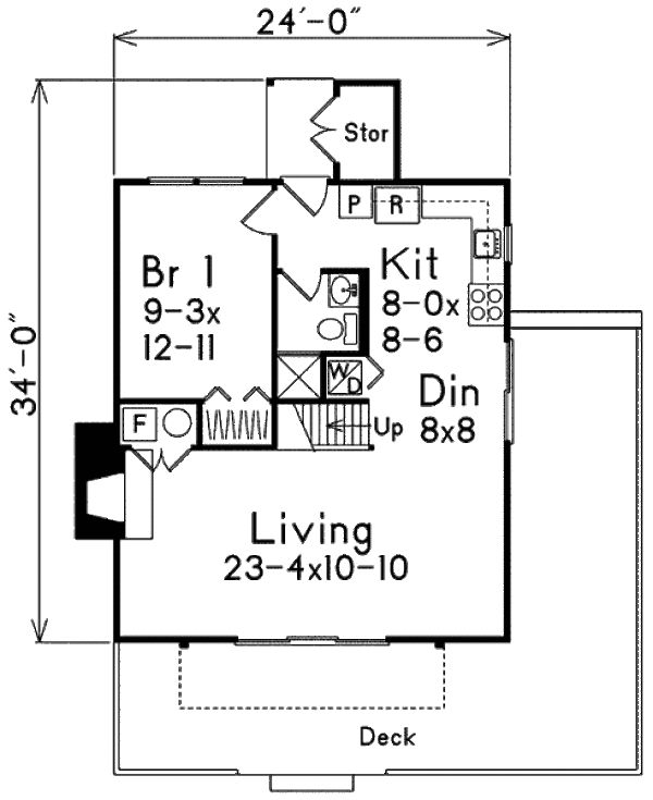 Architectural House Design - Cottage Floor Plan - Main Floor Plan #57-551