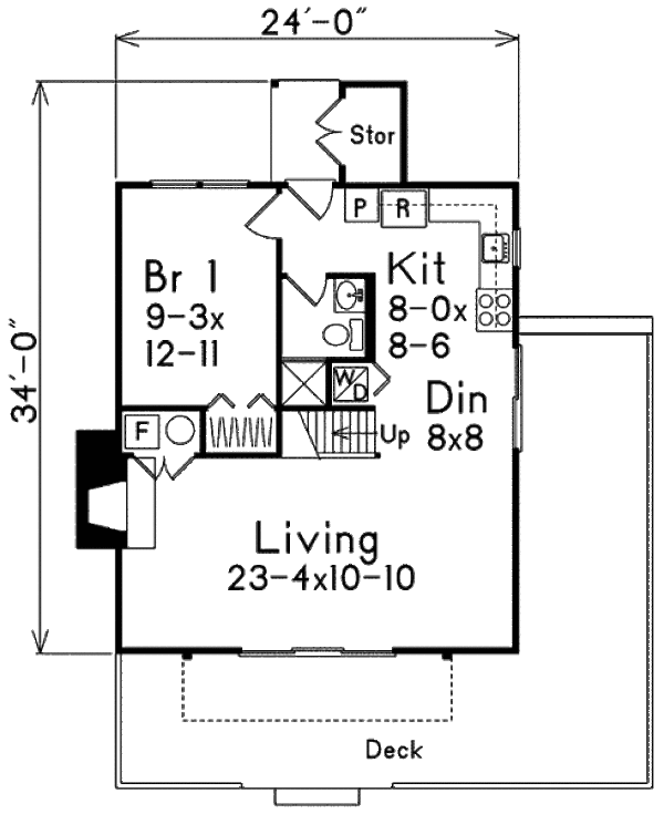 Cottage Floor Plan - Main Floor Plan #57-551