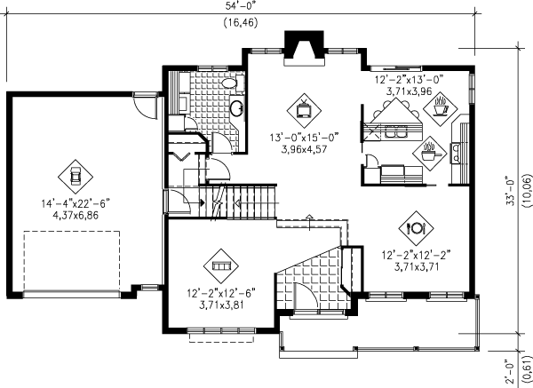 European Floor Plan - Main Floor Plan #25-2074