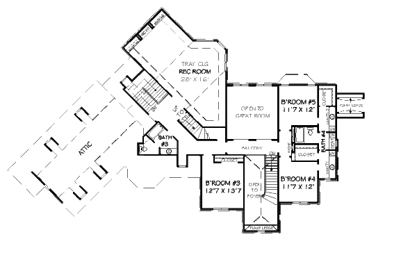 European Floor Plan - Upper Floor Plan #424-8