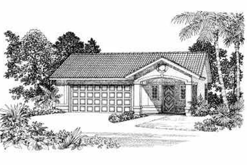 Home Plan - Mediterranean Exterior - Front Elevation Plan #72-281