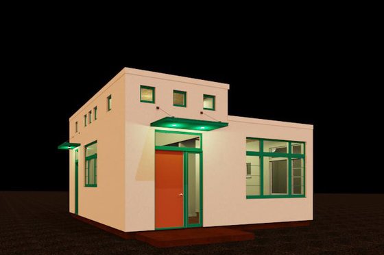 Exterior - Front Elevation for Modern House Plan #917-37 - 1 bed, 1 bath
