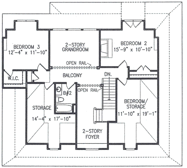 Southern Floor Plan - Upper Floor Plan #54-119