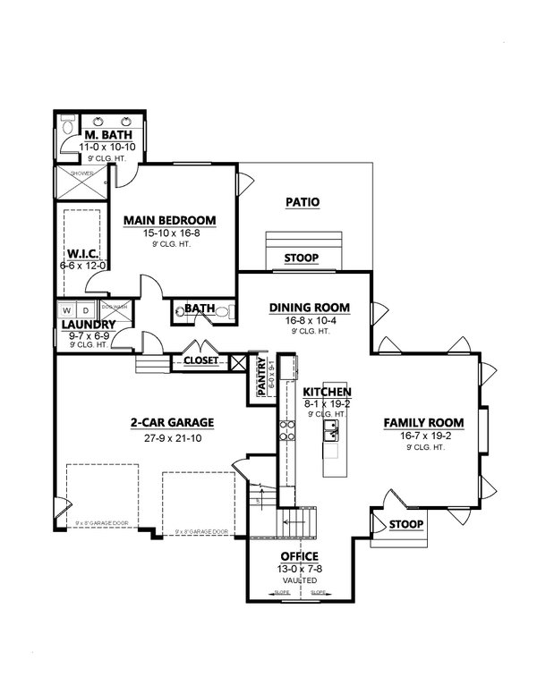 Contemporary Floor Plan - Main Floor Plan #1080-14
