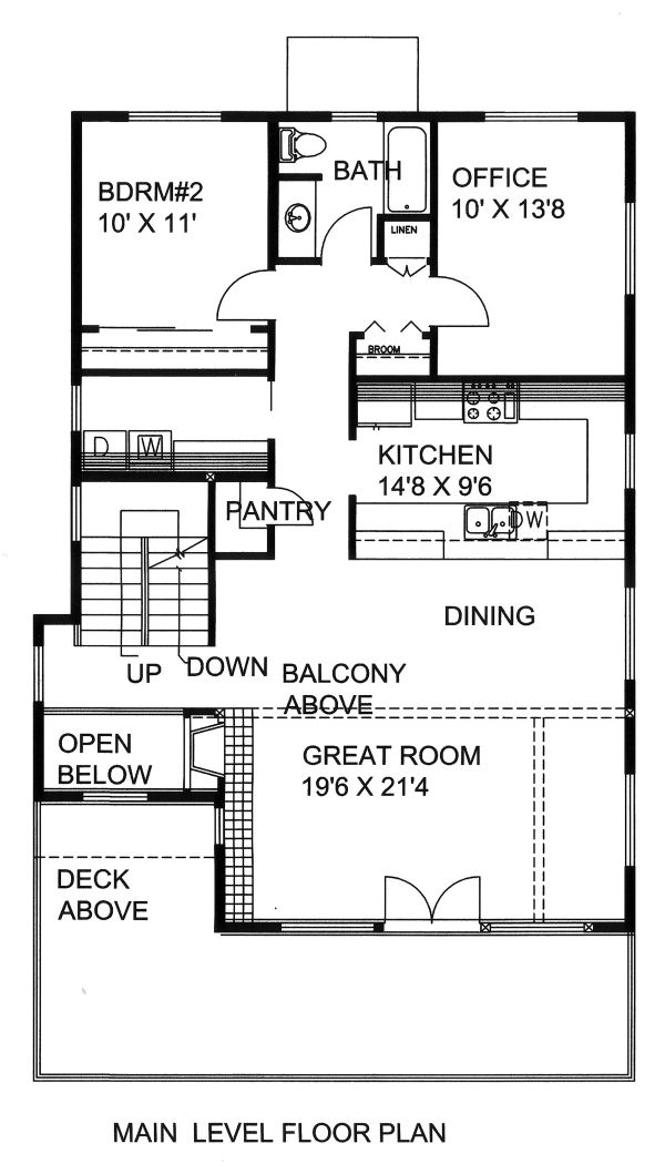 Architectural House Design - Mediterranean Floor Plan - Main Floor Plan #117-884