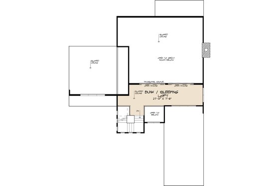 Floor Plan - Upper Floor for Contemporary House Plan #17-2590 - 2 bed, 2 bath