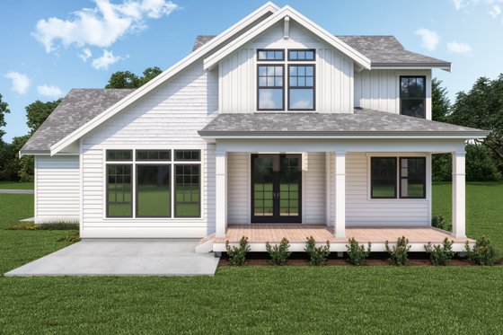 Exterior - Rear Elevation for Farmhouse House Plan #1070-126 - 3 bed, 2.5 bath