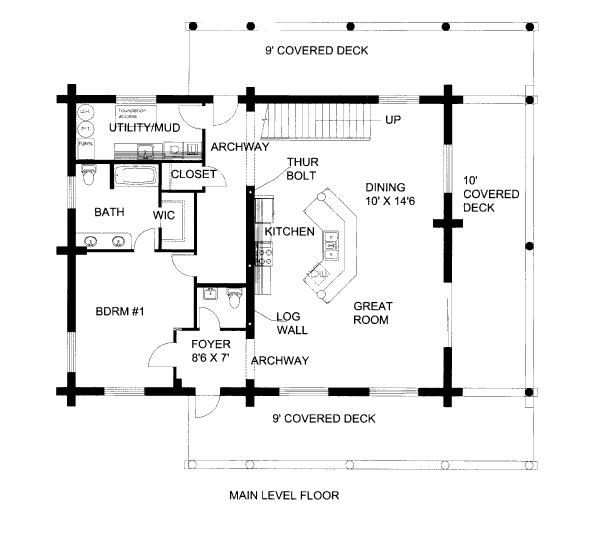 Log Floor Plan - Main Floor Plan #117-601