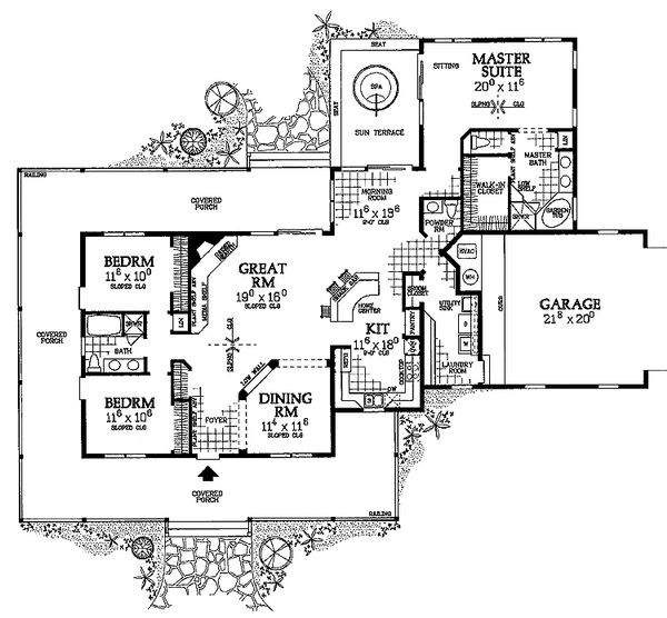Home Plan - Farmhouse Floor Plan - Main Floor Plan #72-132