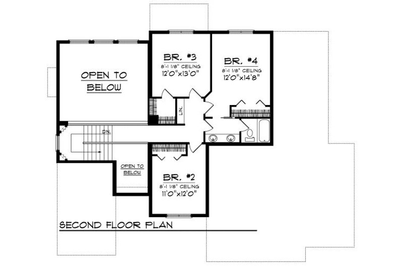 Architectural House Design - Floor Plan - Upper Floor for Cottage House Plan #70-880 - 5 bed, 3 bath