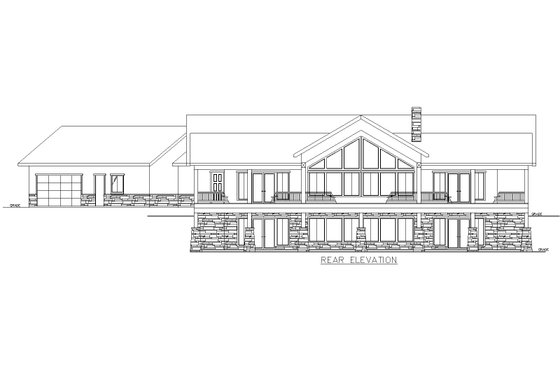 Exterior - Rear Elevation for Contemporary House Plan #117-979 - 4 bed, 4 bath